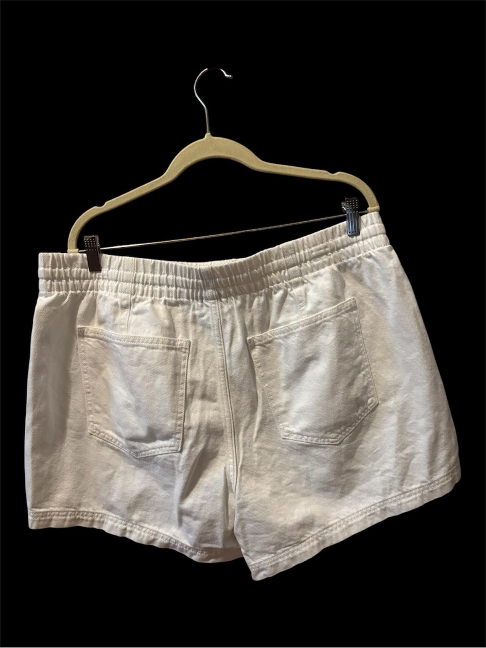 Universal Threads Womens High-Rise Drawstring Denim Beach Shorts - White XXL - Picture 4 of 6